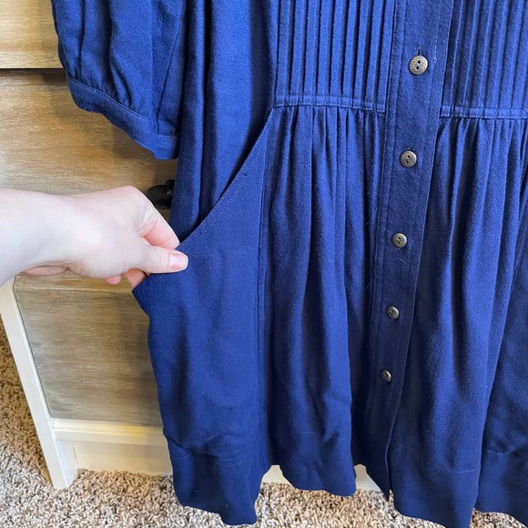 Anthropologie Dubois Blue Embroidered Tunic Shirt Dress - Picture 6 of 6